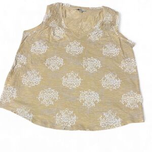 NWOT Lucky Brand Yellow Floral Tank S Oversized